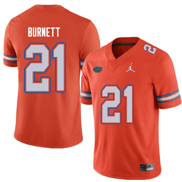 Jordan Brand Men #21 McArthur Burnett Florida Gators College Football Jerseys Sale-Orange